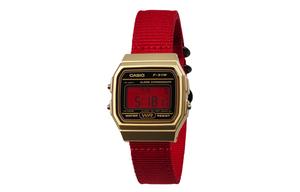 CASIO Мужские часы Retrofit Series с кварцевым механизмом и нейлоновым ремешком, черный циферблат