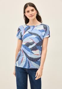 Футболка Cecil IM AUSBRENNER-LOOK, Blau/Dark Blue