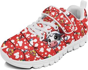 Повседневные кроссовки для девочек Doojoayie, модные детские кроссовки для бега, удобные детские кроссовки, Christmas Cow