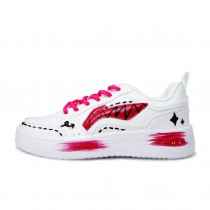 Li-Ning Sycee Synthetic Leather Hand Drawn Graffiti Balance легкие дышащие низкие кроссовки для скейтбординга унисекс, красный белый