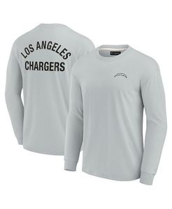 Мужская и женская серая супермягкая футболка с длинным рукавом Los Angeles Chargers Fanatics Signature, серый
