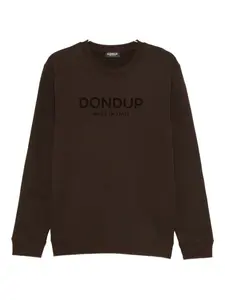 Свитшот с флокированным логотипом Dondup, коричневый