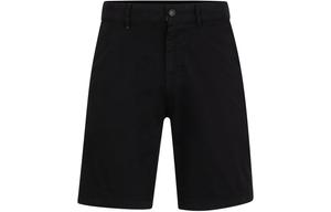 Хлопковые чинос-шорты с эффектом стрейч HUGO BOSS, черный