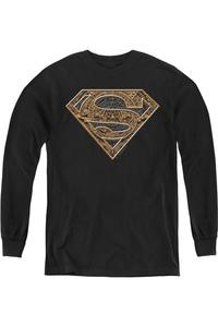 Футболка с длинным рукавом для подростков "Супермен: Ацтекский щит" Gildan, черный