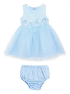 Платье с цветочной аппликацией Iame Kids, синий