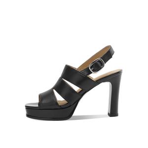 BOERDIQI Женские сандалии на одной застежке черные с овчинной стелькой, цвет Black (Sheepskin Insole)