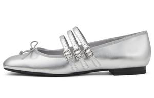 Маленькие туфли Ck Flat Mary Jane 1,2 см для женщин CHARLES&KEITH, серебряный серебряный
