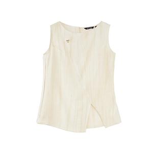 ELLE Топ-майка женская светло-желтая с круглым вырезом тонкая Others