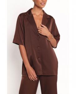Женская рубашка Arryn с коротким рукавом Petal and Pup, Chocolate brown