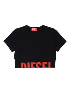 Футболка Tcefy с логотипом Diesel Kids, черный