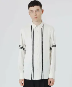 Рубашка с яркой вельветовой отделкой Loveless, цвет White