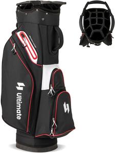 COSTWAY Сумка для гольфа с 14 отделениями и ремнем для переноски, черная