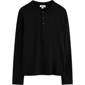 COS Футболка мужская Black с воротником Henry