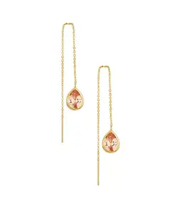 Серьги-Подвески с едва заметным кубическим цирконием, покрытые 18-каратным золотом Ettika, tan