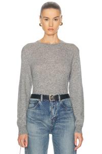 Свитер с круглым вырезом Saint Laurent, цвет Gris Chine Clair