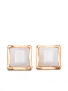 Квадратные серьги Suni Cult Gaia, белый