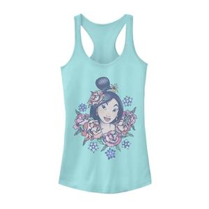 Детская майка Disney's Mulan с цветочным портретом Licensed Character