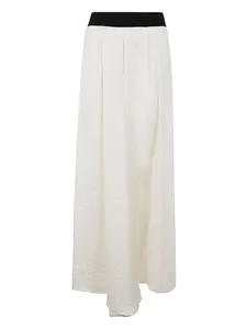 Брюки с контрастным поясом Maria Calderara, нейтральный