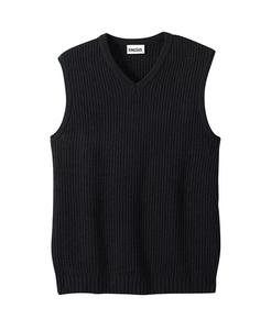Вязаный жилет с V-образным вырезом Big & Tall Shaker KingSize, черный