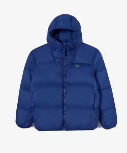 Водоотталкивающая пуховая куртка с воротником-стойкой и капюшоном, прошитая сзади