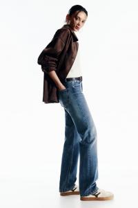 Джинсы прямого кроя со средней посадкой Pull And Bear, синий