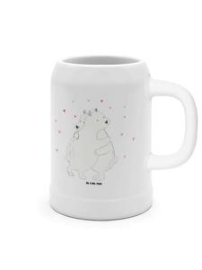 Пивная кружка, белый медведь обнимает без слов в белом Mr. & Mrs. Panda