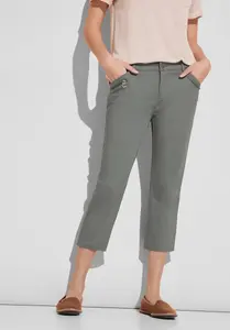 Брюки STREET ONE 3/4, длина 3/4, зеленый