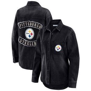 Женская черная джимовая куртка-рубашка Pittsburgh Steelers Wear By Erin Andrews