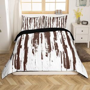 Erosebridal Абстрактный геометрический комплект постельного белья в стиле бохо с граффити принтом, Khaki White