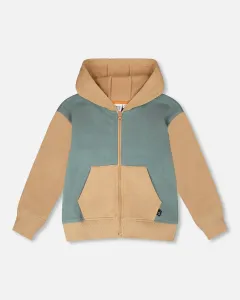 Кардиган с капюшоном из французского махрового трикотажа, мятно-зеленый Deux Par Deux