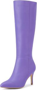 Женские высокие сапоги Allegra K с острым носком и каблуком-стилетто до колена, Purple