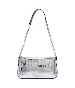 Сумка женская Michael Kors Empire кожаная фактурная на цепочке, серебряный