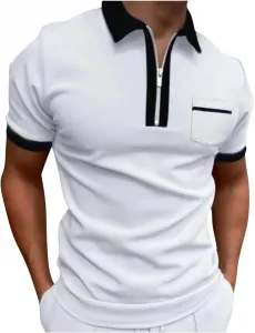 Футболка-поло мужская Quarter Zip, короткий рукав, Moisture Wicking