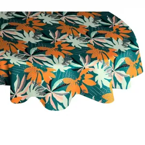 Скатерть Jungle из 100% органического хлопка Adam, темно-зеленый/оранжевый