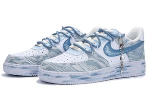 Обувь для скейтбординга Nike Air Force 1 унисекс, White/Blue