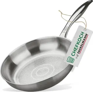 Сковорода с сотовым дном, Ø 24 см - Подходит для индукционных плит - Высококачественная нержавеющая сталь - Ø24 x 0,5 см Markenlos