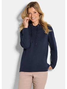 Короткий размер: вискозная толстовка с длинными рукавами и воротником-стойкой, темно-синего цвета. GOLDNER