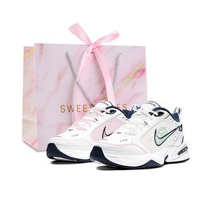 Nike Кроссовки Air Monarch 4 с нескользящим и износостойким покрытием, низкие, массивные, унисекс, зеленые, розовые
