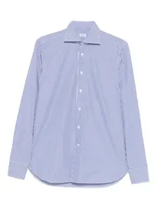 Рубашка в полоску на пуговицах Borriello Napoli, синий