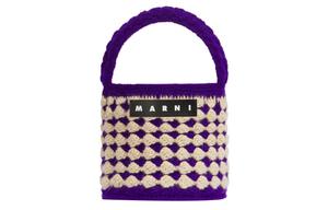 MARNI Акриловая вязаная сумка, женская темно-фиолетовая сумка через плечо