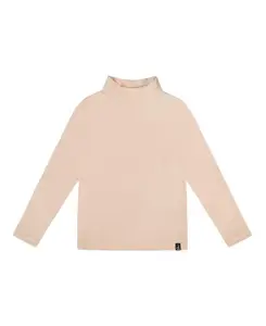 Мягкий, очень мягкий ребристый топ с воротником-стойкой для девочек - для детей постарше. Deux Par Deux, бежевый