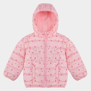 Легкая зимняя куртка-пуховик Rokka&Rolla для маленьких девочек, pink hearts