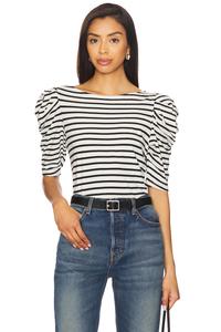 Топ Emery с лодочным вырезом в полоску crosswalk от Nation Ltd, cross walk stripe