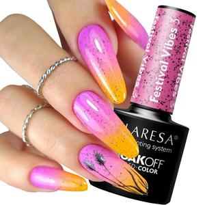 Claresa Festival Vibes 3 Hybrid Nail Polish Hybrid Pink Dots Puderek
