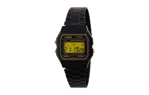 CASIO Мужские часы Retrofit Series с кварцевым механизмом, стальной браслет, черный циферблат