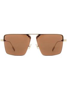 Zegna солнцезащитные очки в квадратной оправе, золотой