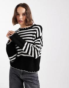 Полосатый джемпер Miss Selfridge в черно-белой гамме
