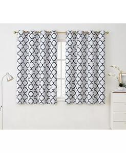 Плотные шторы с решетчатым принтом и узором — шторы с защитой от атмосферных воздействий, солнцезащитные шторы для окон для гостиной — набор из 2 шт HLC.me, синий