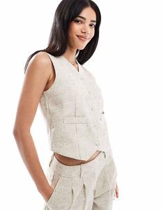 Строгий жилет в цвете овсянки Vero Moda