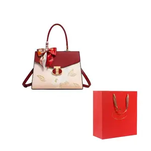 PAYOT Сумка через плечо из искусственной кожи для женщин Burgundy & White